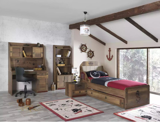 Kinderrek boekenrek boekenkast staand rek hout bruin kast