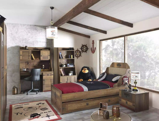 Kinderrek boekenrek boekenkast staand rek hout bruin kast