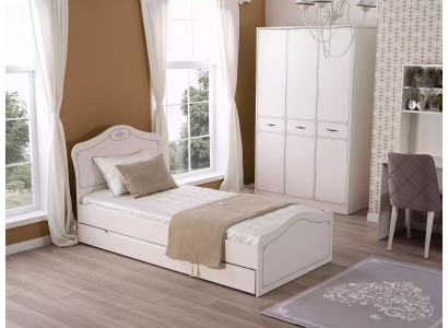 Bed Uittrekbaar functioneel bed Kinderbed Bedframe Wit Hout Bedden