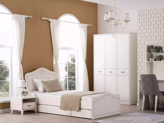 Bed Uittrekbaar functioneel bed Kinderbed Bedframe Wit Hout Bedden