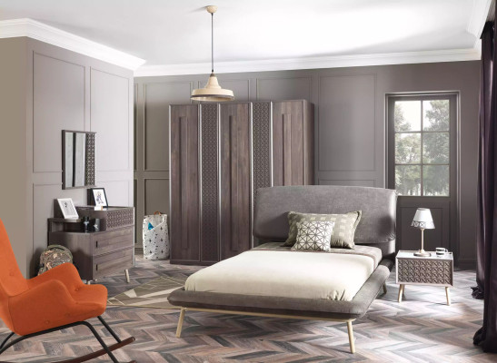 Bedframe Bed 100 cm Bed frame Upholstered bed Fabric Gray Youth bed
