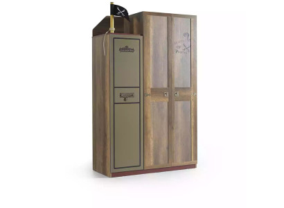 Piraat houten kast luxe kledingkast kast kinderhout bruin 3 deur