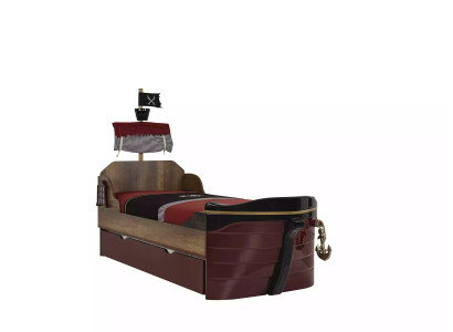 Functiebed piraat bedden kinderbed bed hout tienerbed bruin piraten