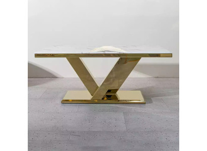 Eetkamermeubelontwerper Eettafel Roestvrijstalen tafel Goud Moderne tafels