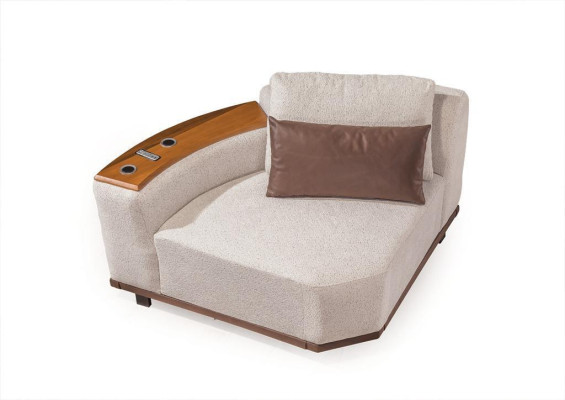 Witte hoekbank Designer woonkamer L-vorm Bank Bekleding Houten frame