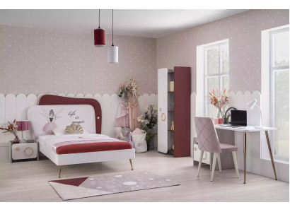 Moderne kinderkamerset houten meubels kinderbed bureau plank