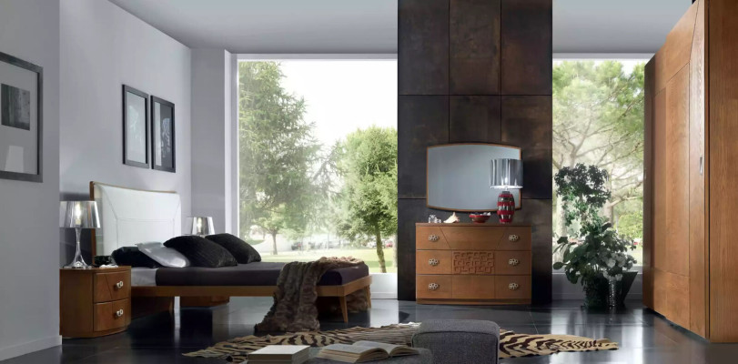 Slaapkamer set Bed 2x Nachtkastje Commode 6-delig Design Luxe Compleet