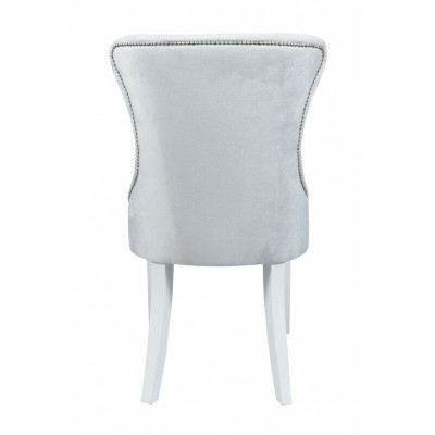 Ontwerper Grijze stoelen Chesterfield Design gestoffeerde stoelset van 4 stuks.