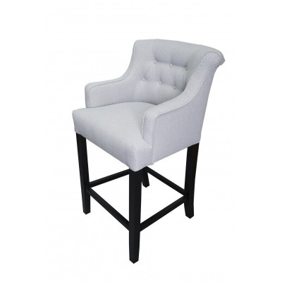 Ontwerper x4 Grijze Chesterfield barkrukken Ontwerper stoelset Gestoffeerde fauteuils