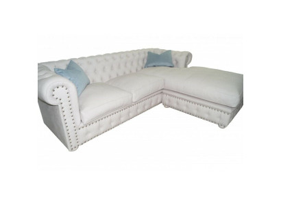 Zetel Velours Hoekbank Chesterfield Textiel Stof Hoekbank Bekleding Sofa Hoekcombinatie