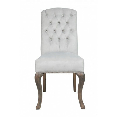 Ontwerper Grijze Chesterfield gestoffeerde stoelen 10-delige set hotelstoelen stoffen zitting