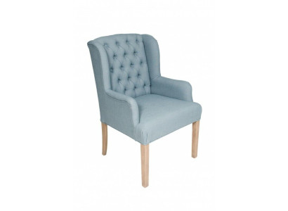 Blauwe Chesterfield fauteuil set Eetkamer set Stoelen x8 Fauteuil