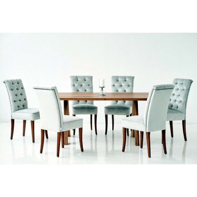 Moderne Chesterfield eetkamerset Luxe eettafel x6 Chesterfield stoelen