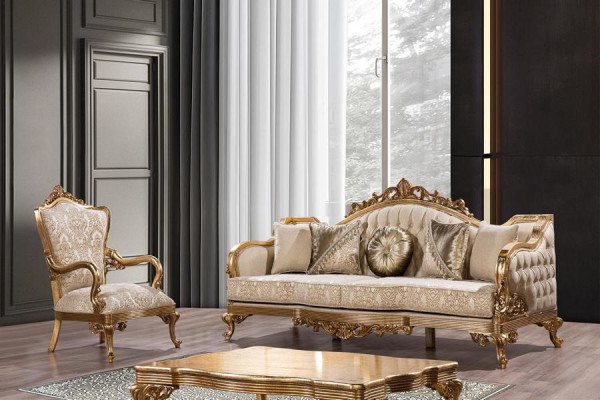Sofaset zithoek 4-delig salontafel luxe woonkamer klassieke ontwerper