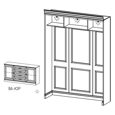 Klassiek paneel met wandplank en verlichting bedwand wandbekleding BA-17.
