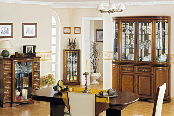 Klassieke vitrinekast commode ladenkast dressoir kast vitrinekast model Z-KS2