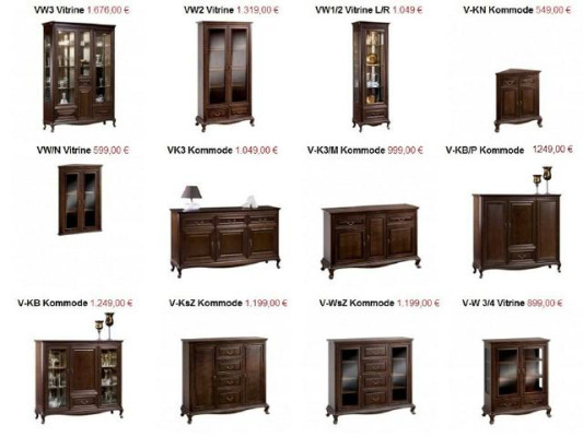 Klassieke vitrinekast Vitrinekast Kast Massief houten vitrines V-W 3-4 Glazen kast
