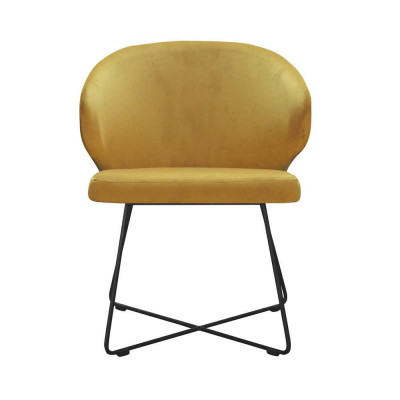 Moderne fauteuils set van 8 stoelen Gele bekleding Armleuning