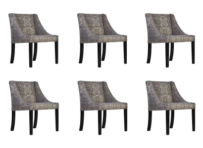 6x Stoelen Stoel Bekleding Ontwerp Lounge Club Zitkussen Lounge Set Fauteuil CHANL Nieuw
