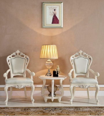 Klassieke loungeset 2x stoelen met armleuningen Clubmeubels Bijzettafel 3-delig