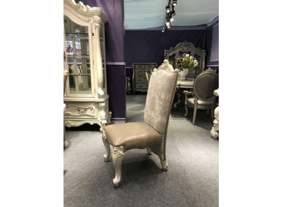 Stoel Troon Fauteuil Eetkamer Nieuw Hout Antiek Stijl Barok Rococo Leer
