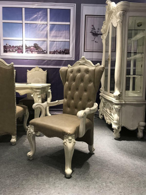 Stoel Troon Fauteuil Hout Set Eetkamer Ontwerper Antieke Stijl Rococo Barok