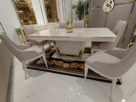 Stoelen Set 6x Textiel Bekleding Eetkamerstoel Modern Meubels 6-delig.