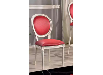 Eetkamerstoel Roze Gestoffeerde Klassieke Textiel Fauteuil met Leuning