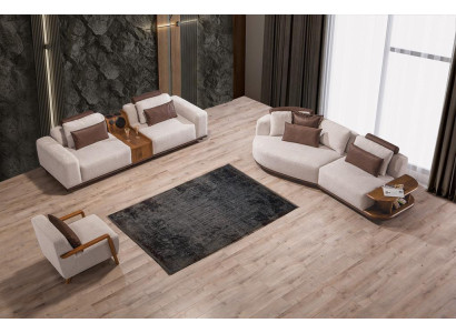Beige bankstel Moderne luxe banken 3+2 zits Kussenstoel 3-delige set