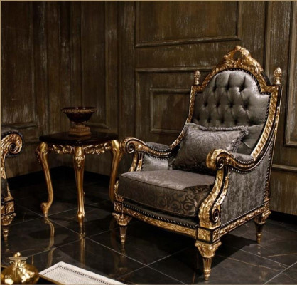 Klassieke grijze bankstel 3+1 zits Luxe design salontafel