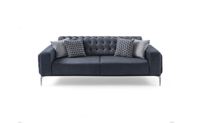 Chesterfield Grijze Bankstel Woonkamer Bankstellen Driepersoonsbank + Fauteuil