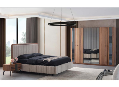 Exclusieve slaapkamerset Bed 2x Nachtkastjes en Kledingkast 4-delig.