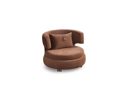 Luxe fauteuil woonkamer gestoffeerd textiel meubels bruin zitplaats nieuw modern ontwerp