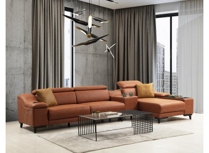 Luxe hoekbank L-vorm bank bank design gestoffeerd modern textiel woonkamer nieuw