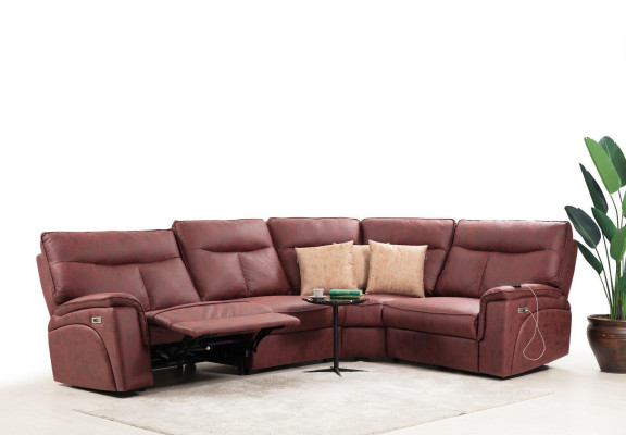 Luxe hoekbank Rood Bank Bank L-Vorm Modern Gestoffeerd Meubilair Designer Woonkamer