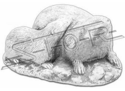 Tuindecoratie Fretten Terras Steenfiguren Figuur Wit Natuur Standbeeld