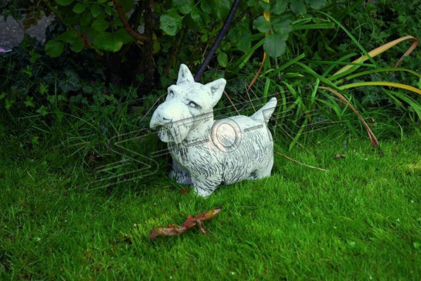 Tuindecoratie Hond Terras Stenen Figuren Decoratief Wit Standbeeld Figuur