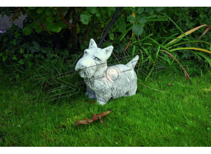 Tuindecoratie Hond Terras Stenen Figuren Decoratief Wit Standbeeld Figuur