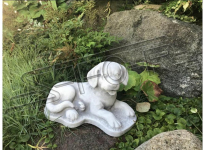 Tuindecoratie Hond Steen Terras Beeld Figuren Decoratief Standbeeld Wit