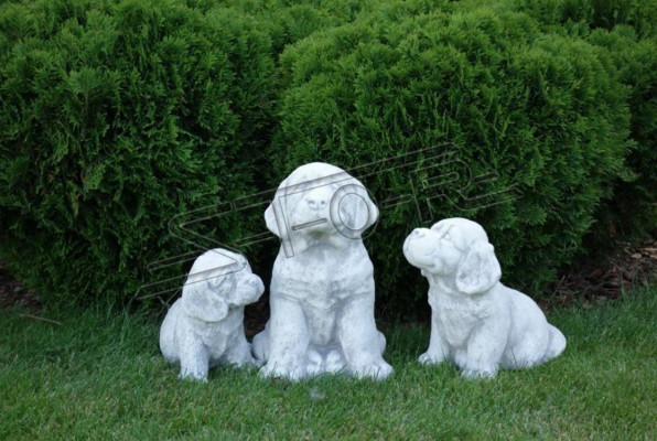 Tuin Decoratie Hond Terras Steen Beeld Wit Figuren Decoratief Standbeeld