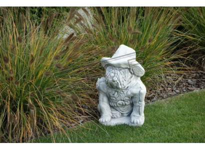 Tuindecoratie Hond Terras Steen Figuren Wit Decoratief Beeld Standbeeld