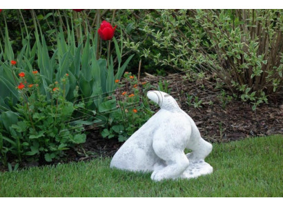 Tuindecoratie Hond Terras Steen Wit Beeldjes Decoratieve Standbeeld Figuur