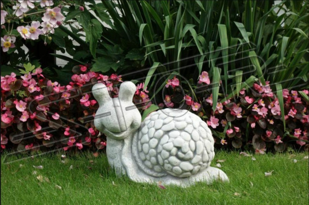 Tuin decoratie slak terras steen figuren figuur decor.