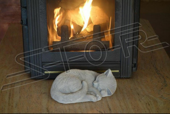 Tuindecoratieve decoratie kat op stenen terrasfiguren figuurbeeldje standbeeld