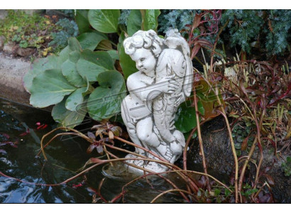 Tuingebeeldhouwengel Fontein 42cm Vijfbeeld Mens Steengieterij