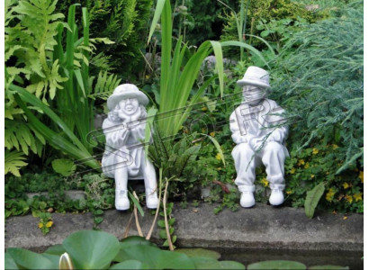 Jong zittend figuur Decoratief standbeeld Figuren Sculptuur Standbeelden Tuin
