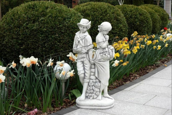 Paar 43cm Sculptuur Design Figuur Standbeeld Tuin Figuren Beelden