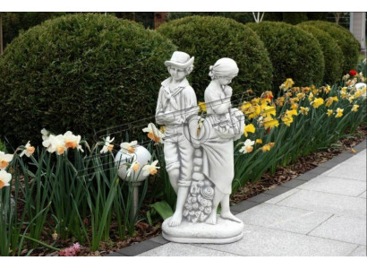 Paar 43cm Sculptuur Design Figuur Standbeeld Tuin Figuren Beelden