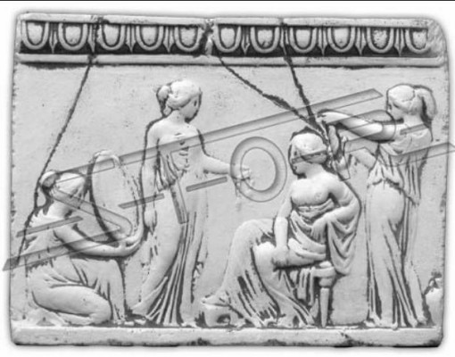 Relief Dames Antieke Kunst Wandreliëf Muurbeeld Beelden Steenplaat