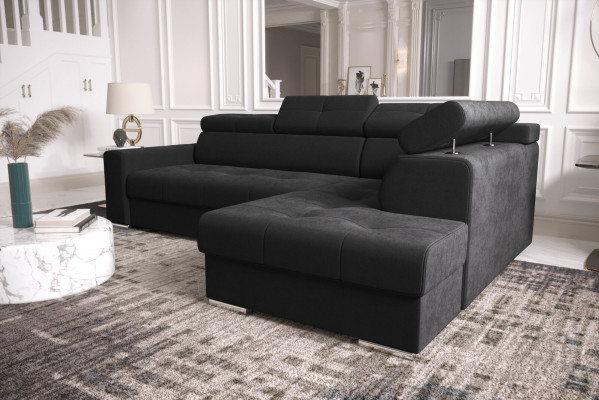 Hoekbank L-vorm Bank Bekleding Woonkamer Bankstellen Banken Modern Zwart Ontwerp